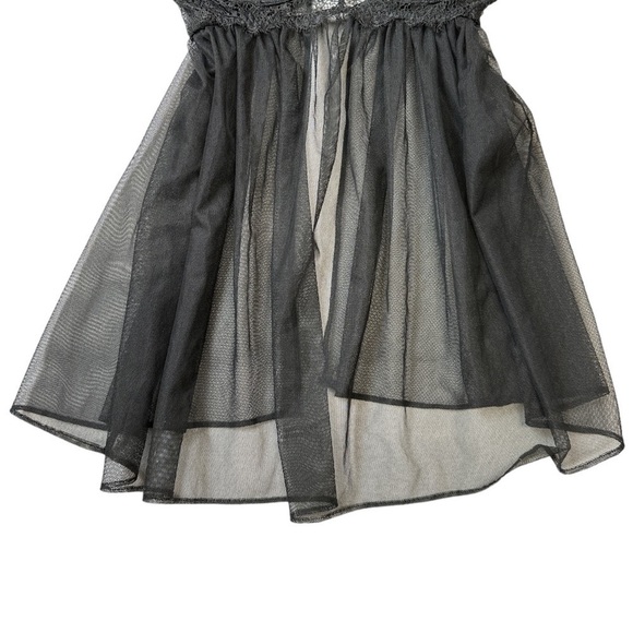 Victoria's Secret Black Lace Mesh Babydoll Women's Size 34B - Picture 6 of 9